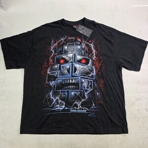 Spiral Direct "Death By TV" Graphic T Shirt Mens 4XL Skull Horror Goth New NWT